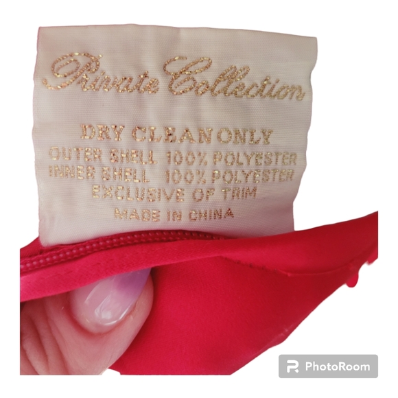 Red Strapless A-Line Ball Gown with Shawl - Picture 6 of 9